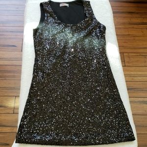 Little black sequined dress